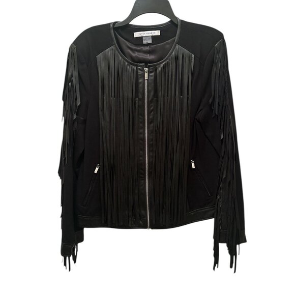 Black Fringe Moto Jacket - Size - Picture 1 of 11